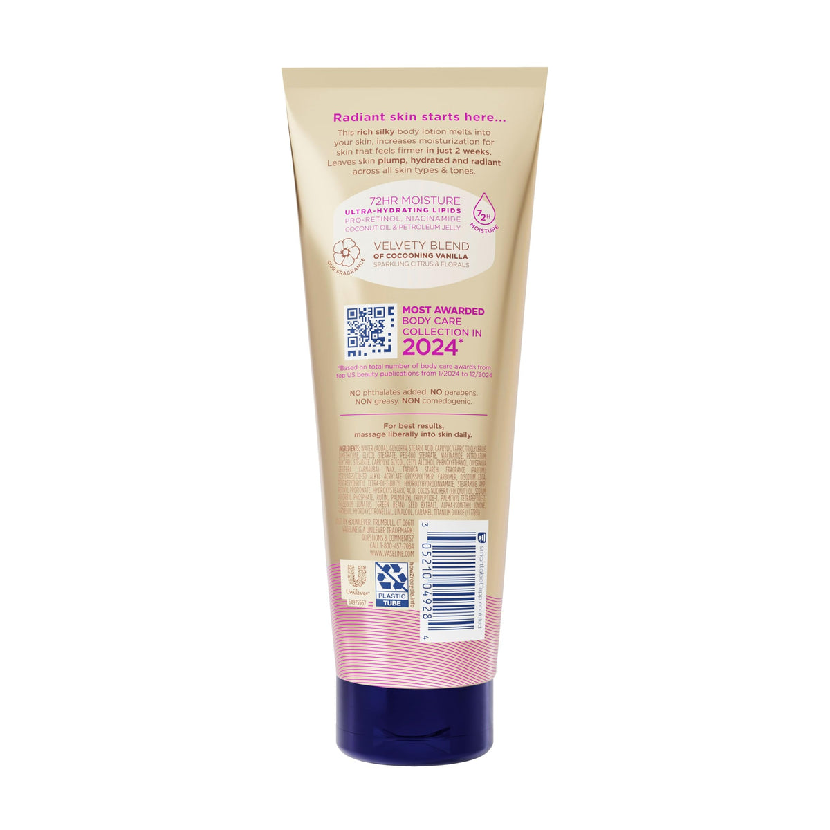 Vaseline RadiantX Loción Corporal Reafirmante Vainilla 222ml