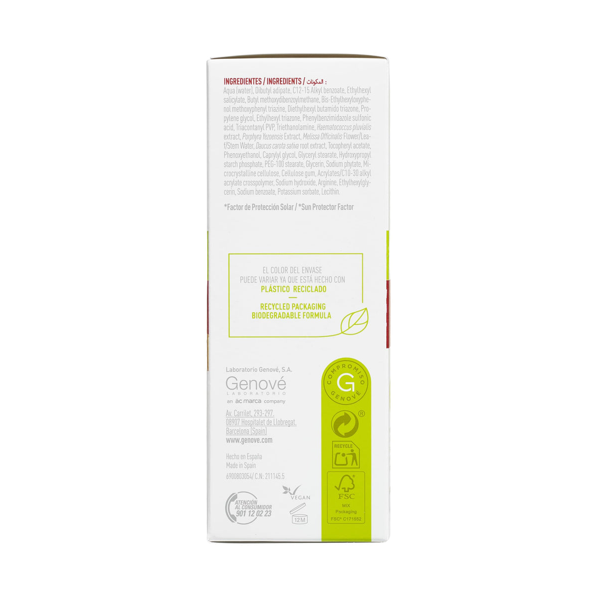 Genové Genosun Zero Protector Solar FPS 50+ Crema Corporal 125 ml