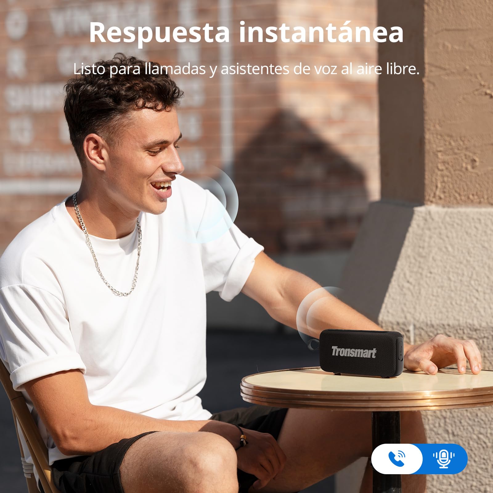 Tronsmart Trip 2 Bocina Bluetooth portátil para Exteriores, Llamadas Manos Libres a través del micrófono Integrado, Resistente al Agua IPX7, Ecualizador Personalizable (Negro)