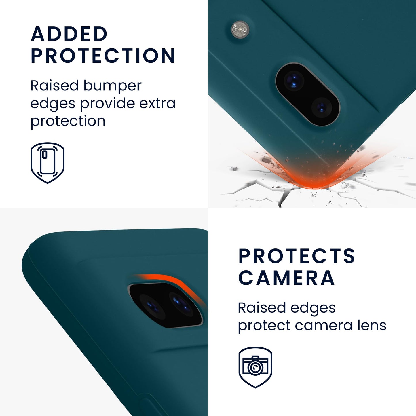 kwmobile Carcasa Compatible con Google Pixel 7a Funda - Case TPU y Silicona antigolpes - Apto Carga inalámbrica - petróleo Mate