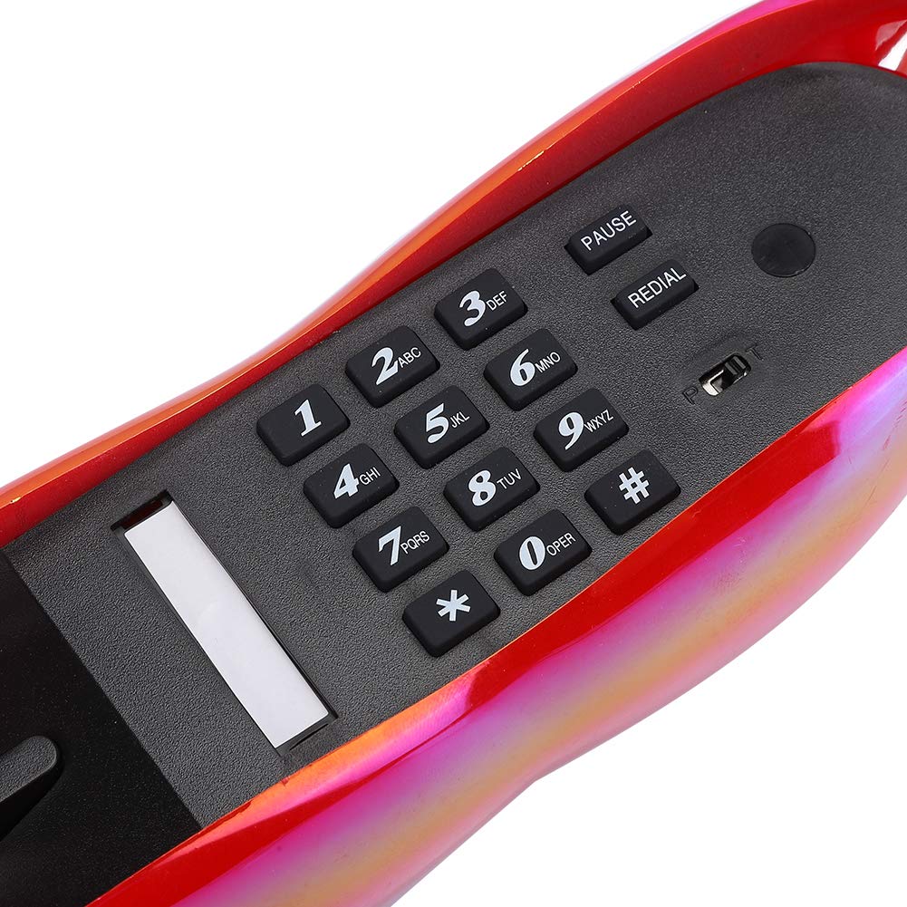 Bewinner1 Teléfono Residencial Estilo Europeo, Elegante con Forma de Labios Rojos, Fijo Portátil para Celebraciones Navideñas, Cumpleaños y San Valentín