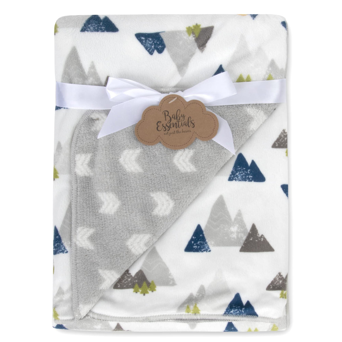 Mantas de bebé de forro polar sherpa para niños y niñas – Mantas de bebé coloridas, reversibles para recién nacidos, bebés, niños pequeños y guardería (Montañas y flechas)