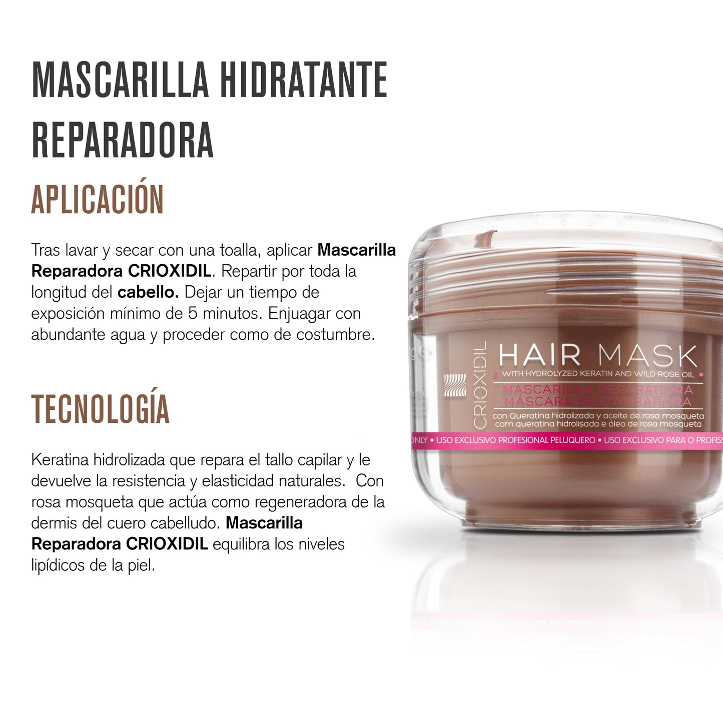 Crioxidil Cabello Tratamiento Capilar Condicionador Profundo 200 ml Todo Tipo de Cabello Repara y Nutre Cabello Dañado