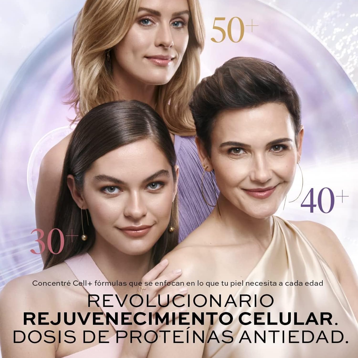 L'BEL - Concentré Cell + Día Crema para Rostro 50 g, Crema Facial Antiedad, Hidrata y Protege la Piel, Protección FPS 30, Reduce Líneas de Expresión y Arrugas, Tecnología de Acción Celular