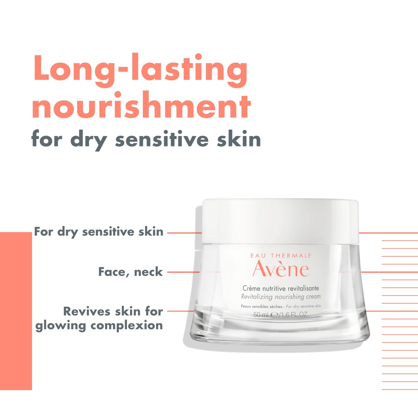 Eau Thermale Avene Revitalizing Nourishing Cream - Rich Nourishing Face Moisturizer - Non-Comedogenic - 1.6 fl.oz.