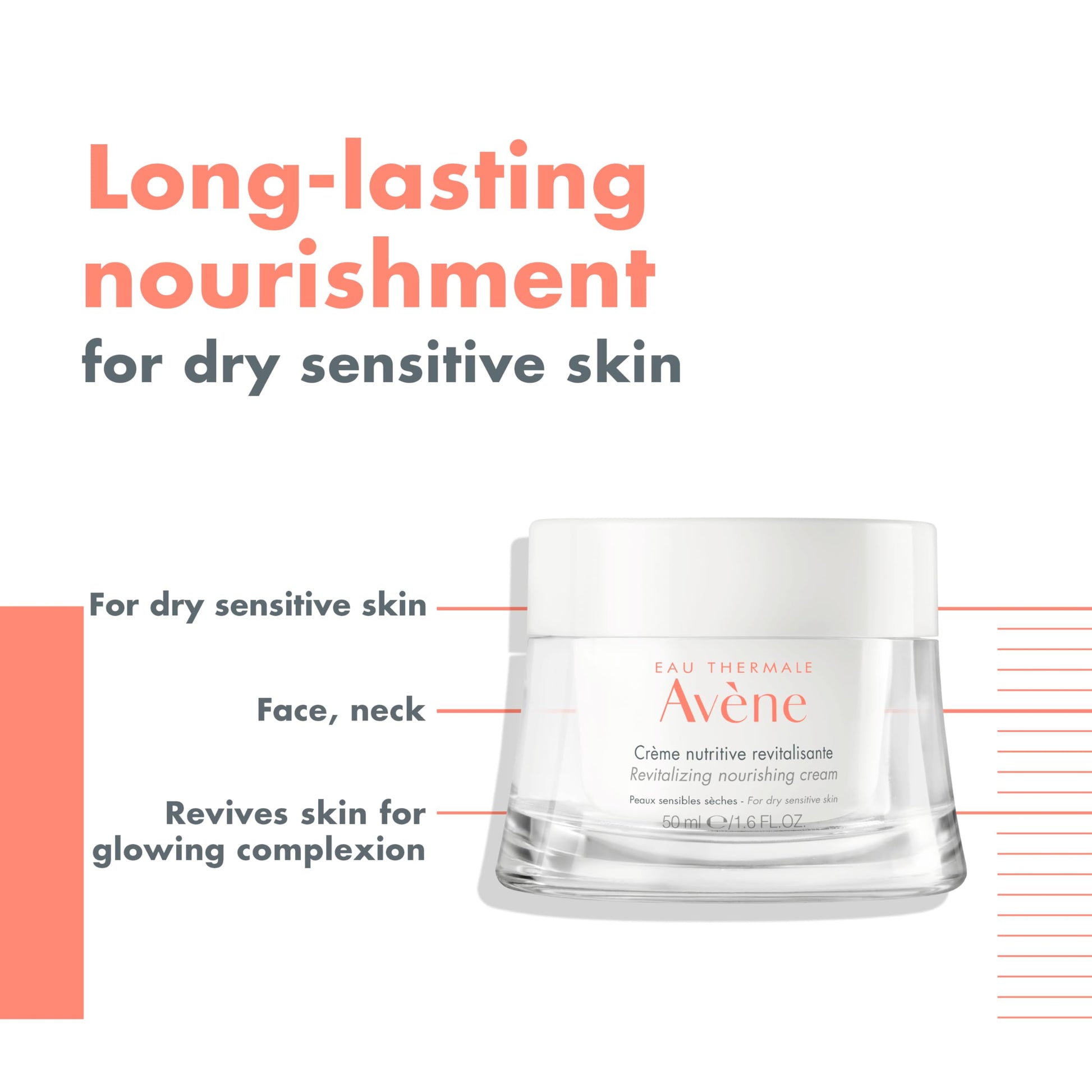 Eau Thermale Avene Revitalizing Nourishing Cream - Rich Nourishing Face Moisturizer - Non-Comedogenic - 1.6 fl.oz.