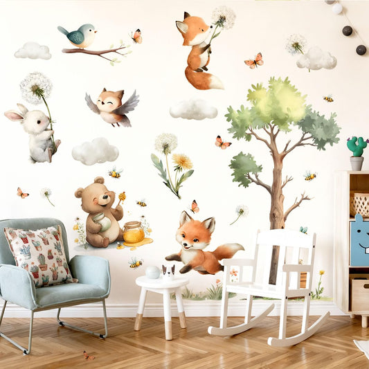 Calcomanías de Pared de Animales Lindas para Guardería y Recámara