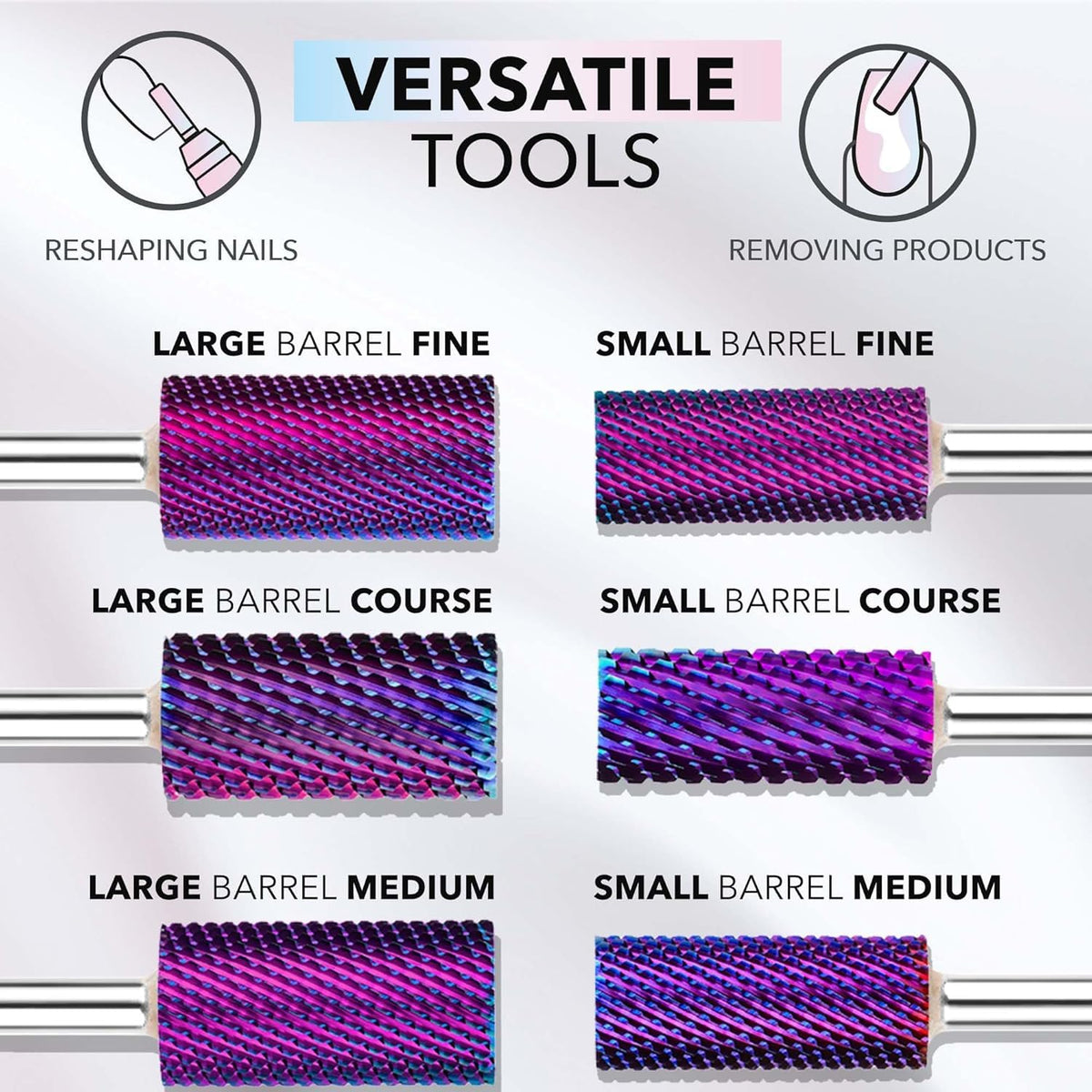 KIARA SKY Brocas Moradas para Taladro de Uñas E-File (5-En-1 Fino)