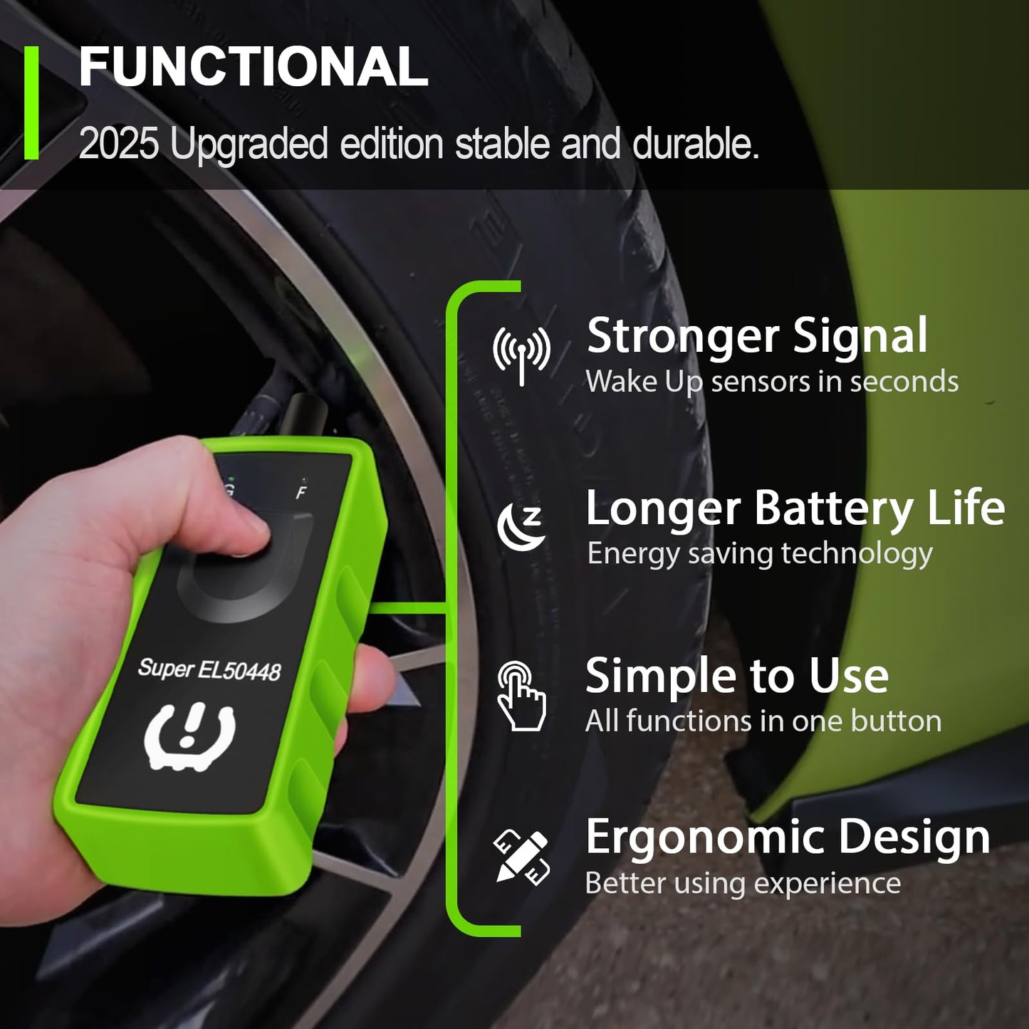JDIAG 2IN1 TPMS Herramienta de reinicio Super EL50448 para GM y para Ford Monitor de presión de neumáticos Sensor TPMS Herramienta de reinicio TPMS, Herramienta de programación Tpms Edición 2025