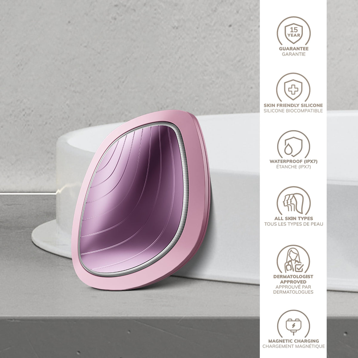 GESKE | SmartAppGuided™ Sonic Warm & Cool Mask | 9 en 1 | Máscara facial LED de belleza | Espectro LED completo y terapia de luz roja | Calor/frío | Mayor absorción de productosl | masajeador facial