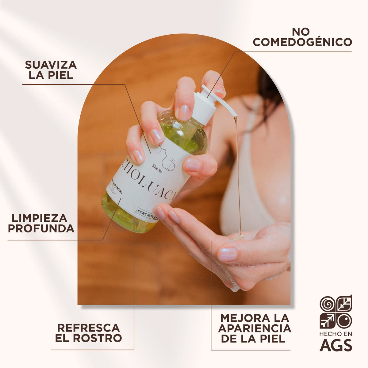 Skin Inc | Choluaca Limpiador Facial Jabón Liquido para Rostro Piel Grasa 250 ml