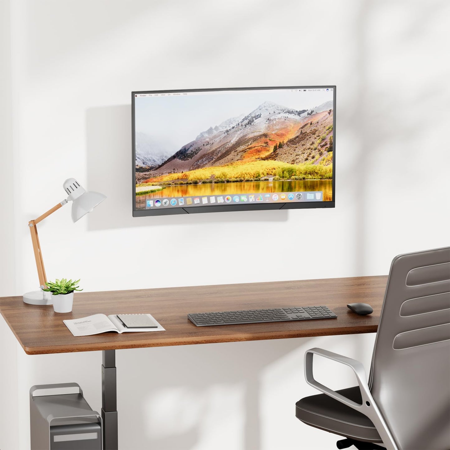 Soporte de Monitor WALI Negro Ajustable para Pared, para Pantallas de 17 a 32 Pulgadas y hasta 8 kg