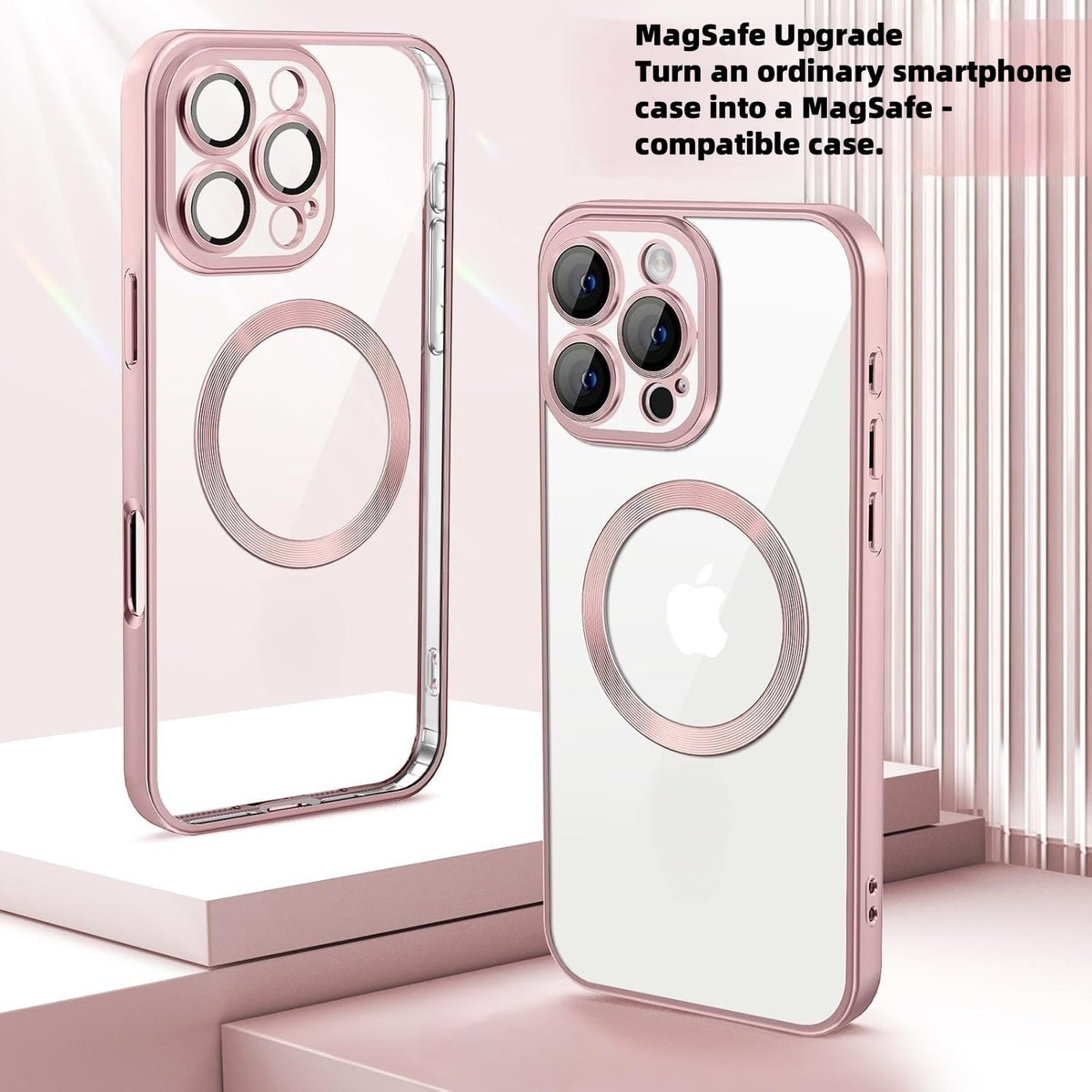 Anillos de Metal Universales Magsafe Multicolor para Fundas y Carga Inalámbrica Rosa