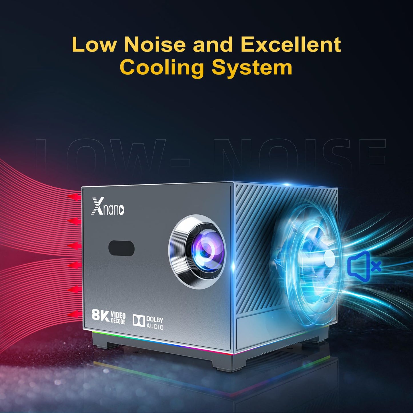 XNANO [Licencia de Netflix y AI Enfoque Eléctrico] Proyector 4K Compatible con Wi-Fi 6 y Bluetooth 5.0, Full HD 1080P para Cine en Casa con Asistente de Voz Inteligente y Corrección Trapezoidal 4D/4P