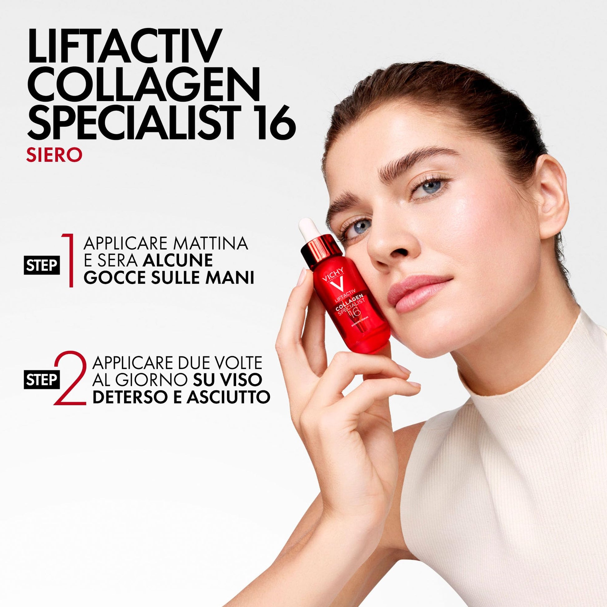 Vichy Liftactiv Collagen 16 Sérum 30ml: Primer Sérum facial anti-signos de la edad con tecnología co-bonding para estimular el colágeno de la piel