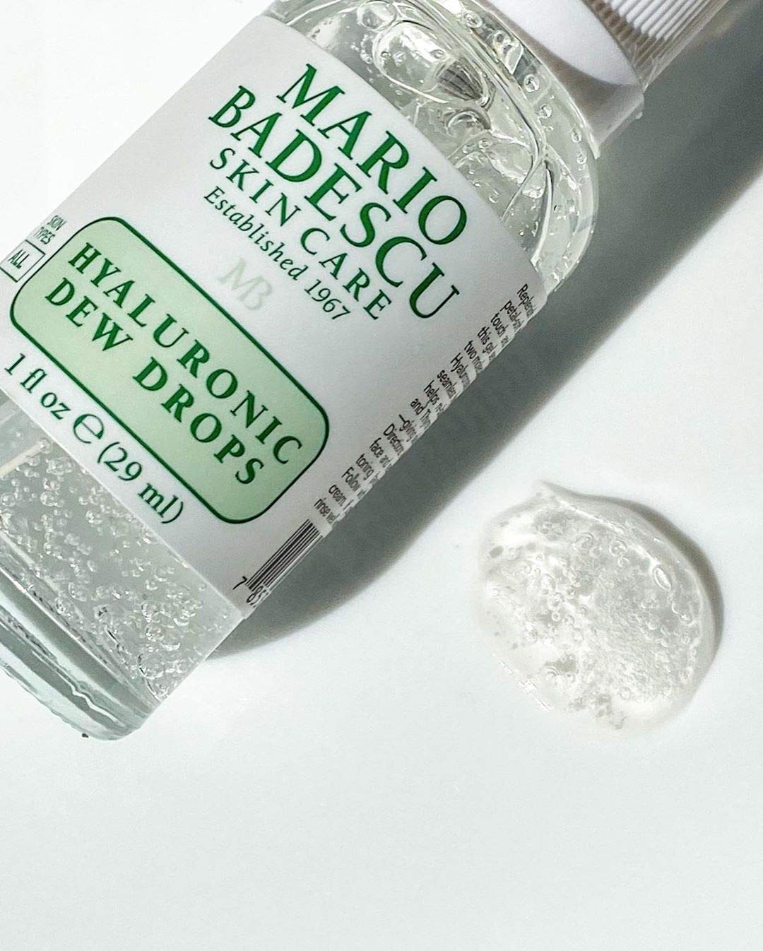 Mario Badescu Gotas de rocío hialurónico para todo tipo de piel – Gel-suero hidratante híbrido con hialuronato de sodio, niacinamida y extractos botánicos para un brillo húmedo y similar al vidrio – 29 ml
