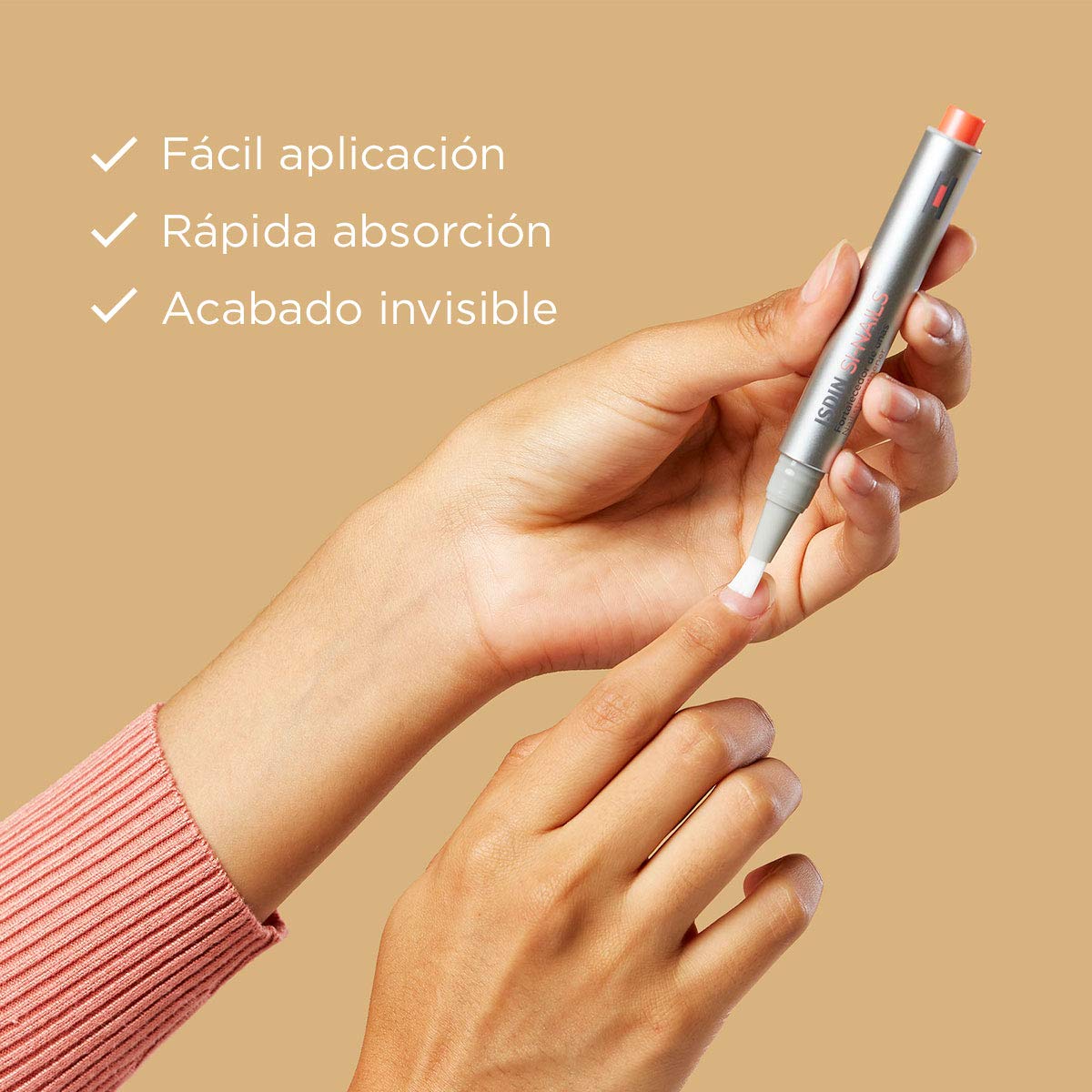 ISDIN SI-NAILS Fortalecedor con ácido hialurónico para uñas débiles y dañadas, hidrata también las cutículas, Acabado Invisible, 2.5 ml