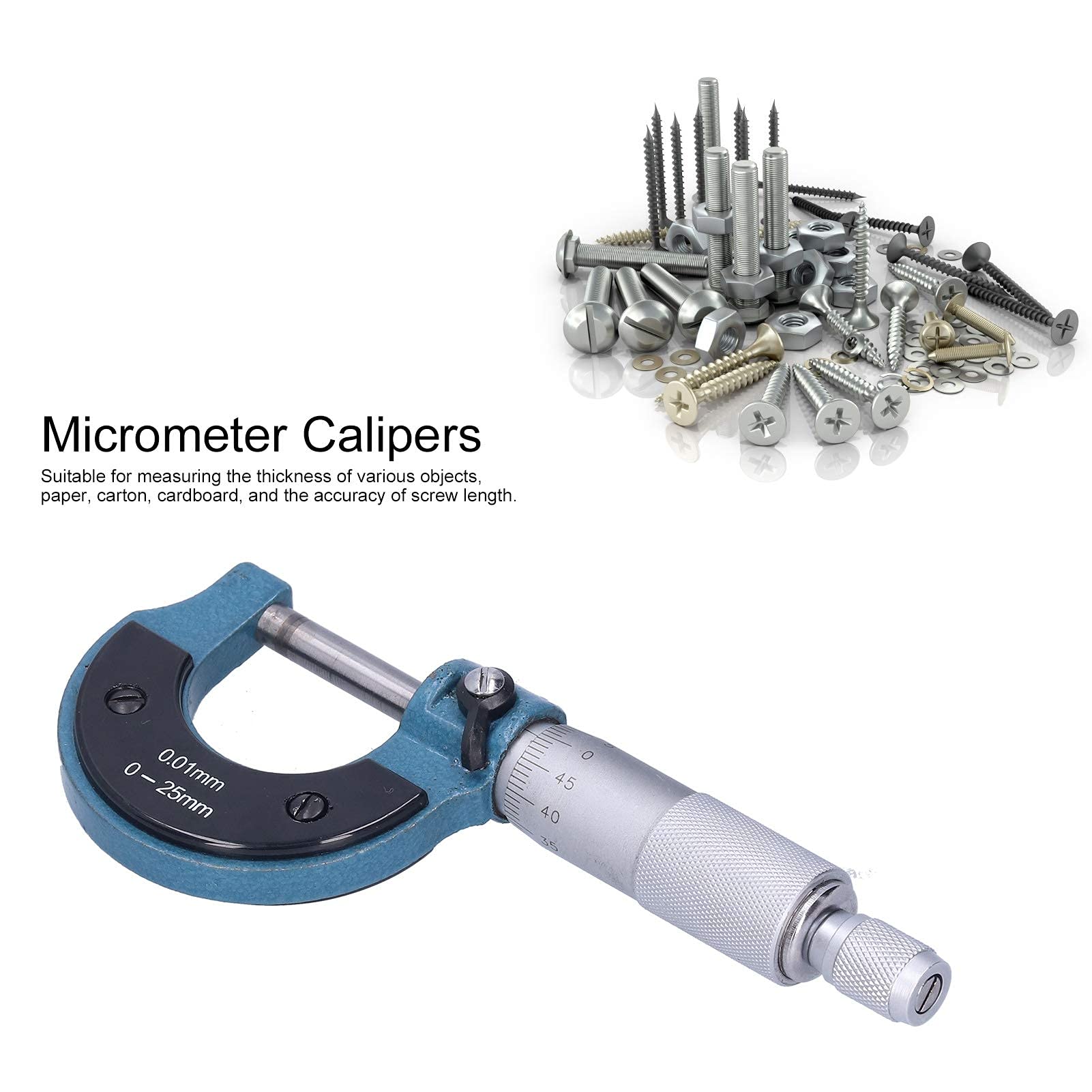 Micrómetro de Calibre para Herramienta de Maquinista 0‑25 mm 0,01 mm