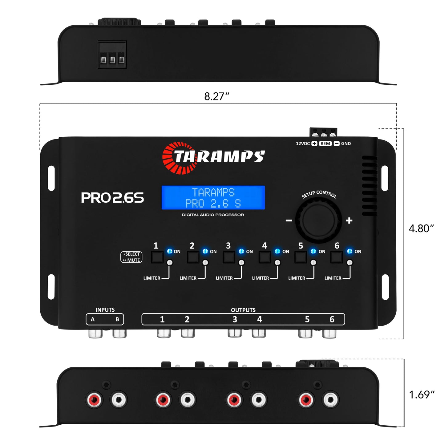 Taramp's - Procesador de audio digital para automóvil con 2 entradas DSP y 6 salidas independientes con ecualizador paramétrico de 3 bandas