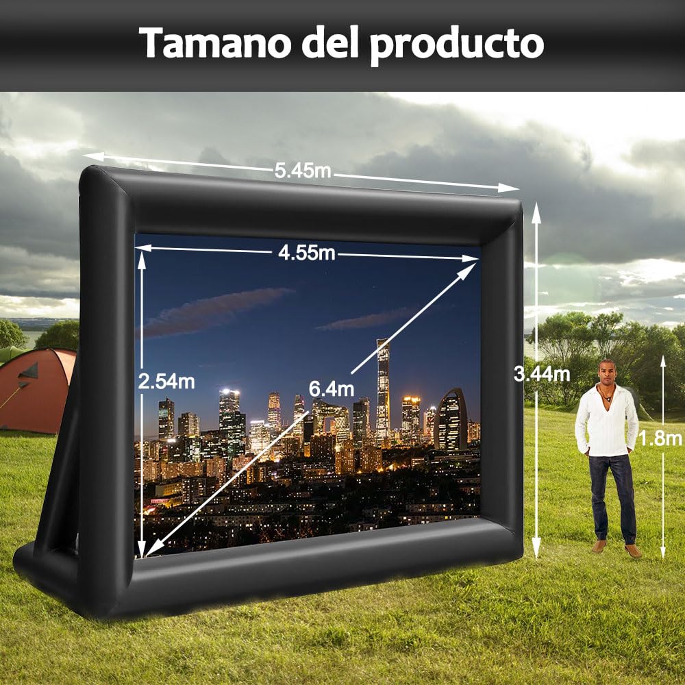Pantalla de Proyector Inflable de 21 Pies para Interiores, Pantalla Inflable para Proyector, Pantalla Inflable para Películas con Soplador, Pantalla de Proyección de Cine Inflable Portátil