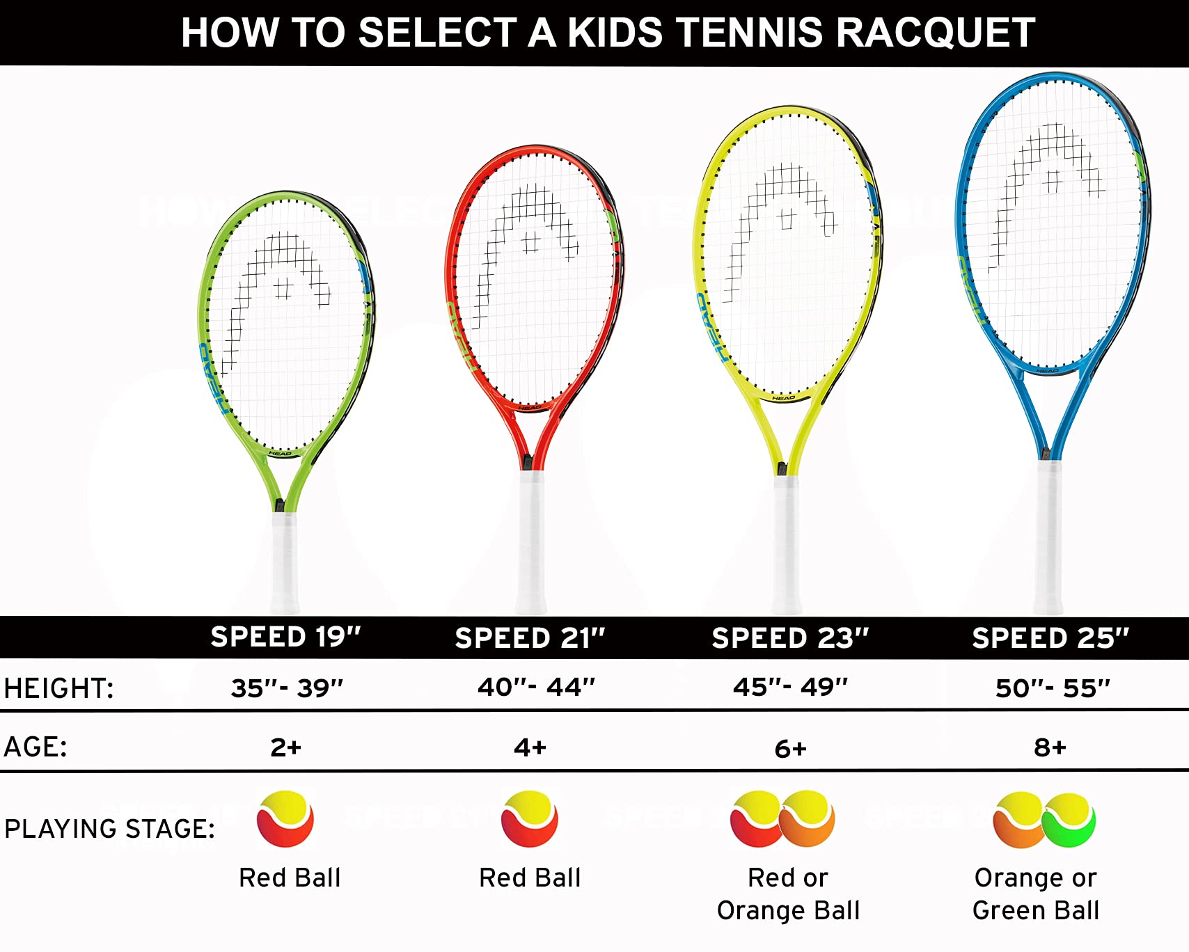 HEAD Speed Kids Raqueta de Tenis – Raqueta de Equilibrio de luz para Principiantes – 21 Pulgadas, Rojo