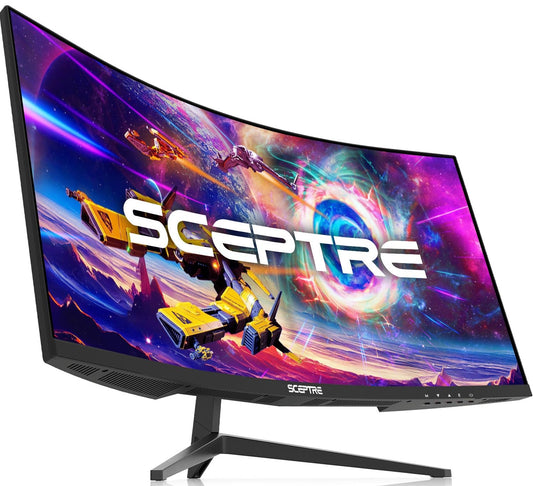Monitor Gaming Curvo Sceptre 30 Pulgadas Negro Metalizado Pantalla Ultra Ancha hasta 200Hz con Altavoces Integrados