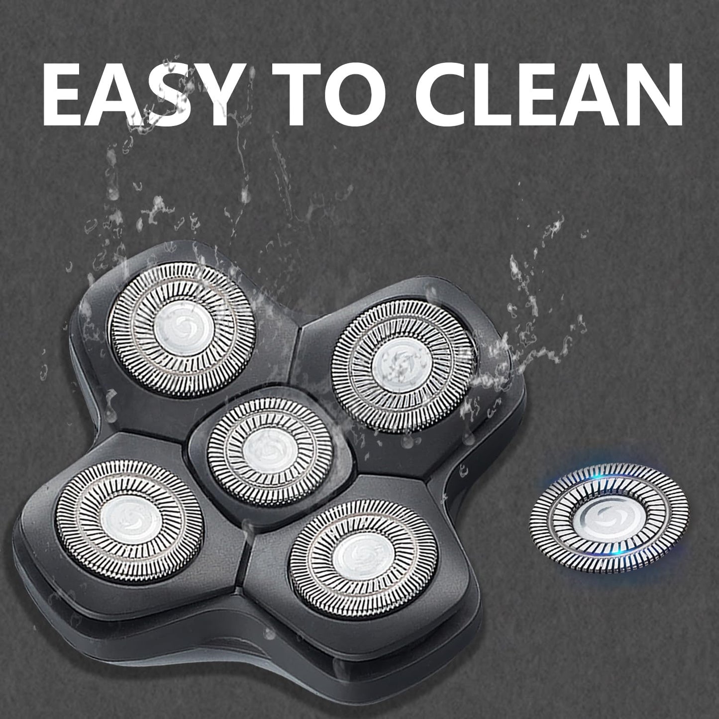 HONTEC - Recambio universal de 5 cuchillas para afeitadora de interfaz magnética, cabezal de repuesto para afeitadora eléctrica (5D negro)