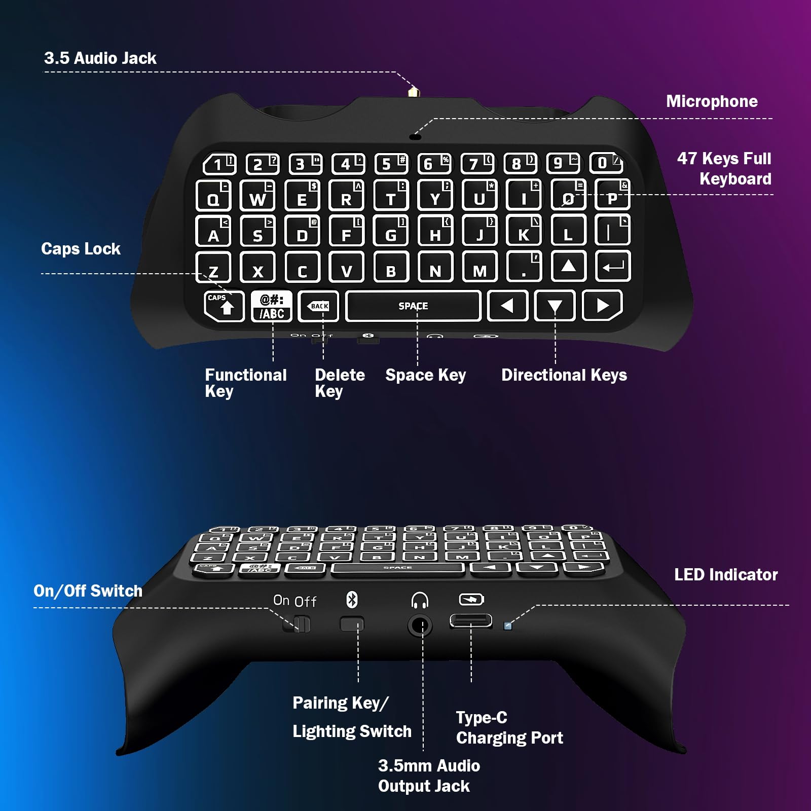 Teclado Inalámbrico TiMOVO Negro Blanco RGB Retroiluminación para PS5