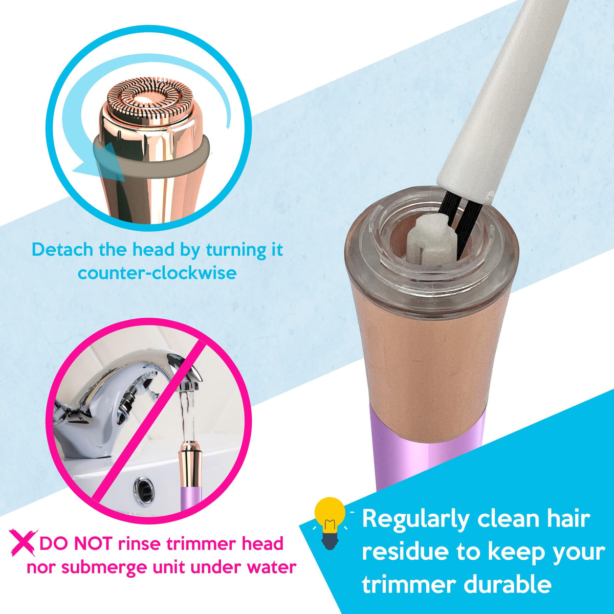 Depiladora facial profesional, rápida, precisa, indolora, de labios y barbilla, para mujeres, recargable por USB, chapada en oro de 18 quilates, cabeza flotante de doble anillo de 13 mm, luz LED de