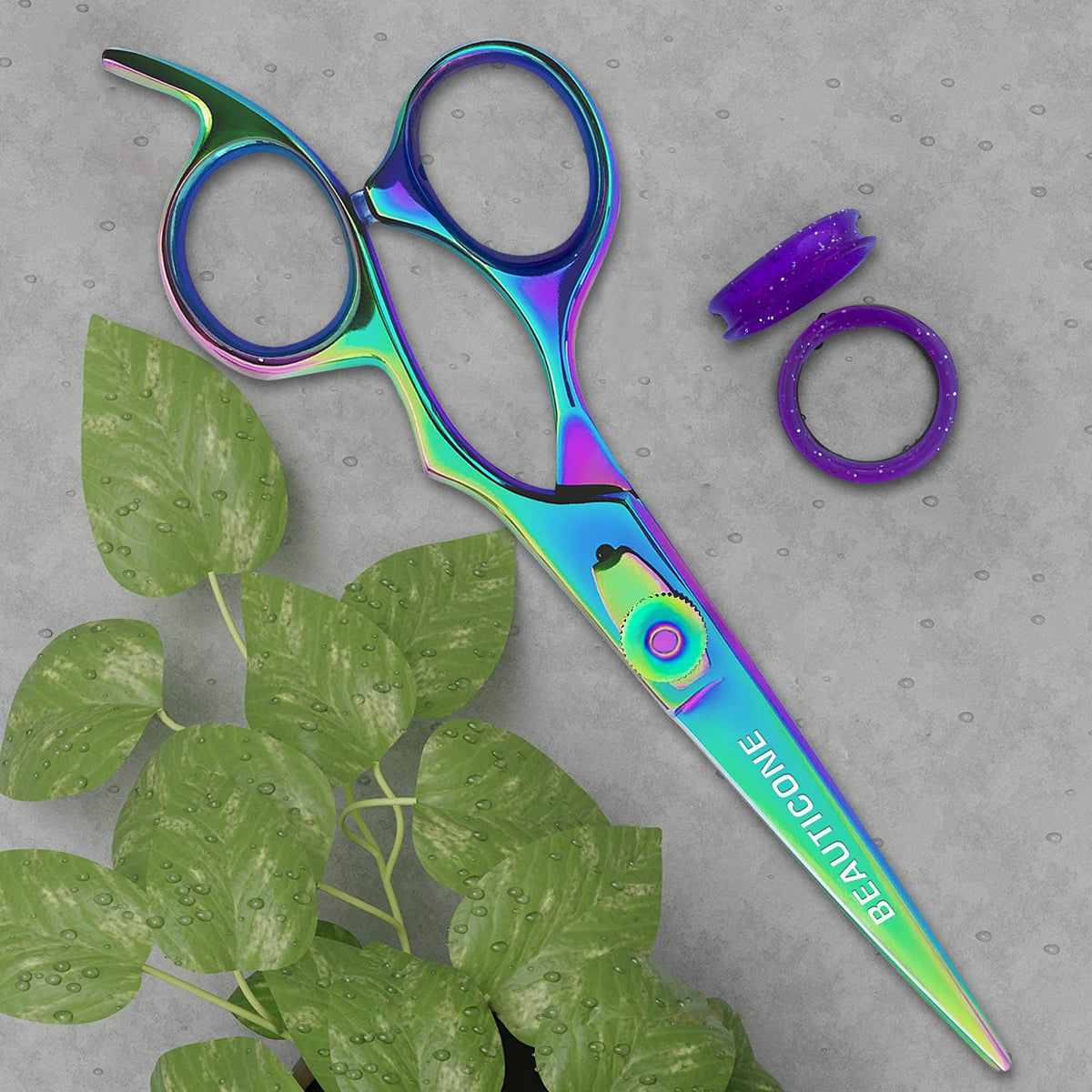 BEAUTICONE - Tijeras de corte de pelo profesionales de acero inoxidable de 6.5 pulgadas | Tijeras de peluquería | Cuchillas de borde liso y afilado - para hombres y mujeres (multi)