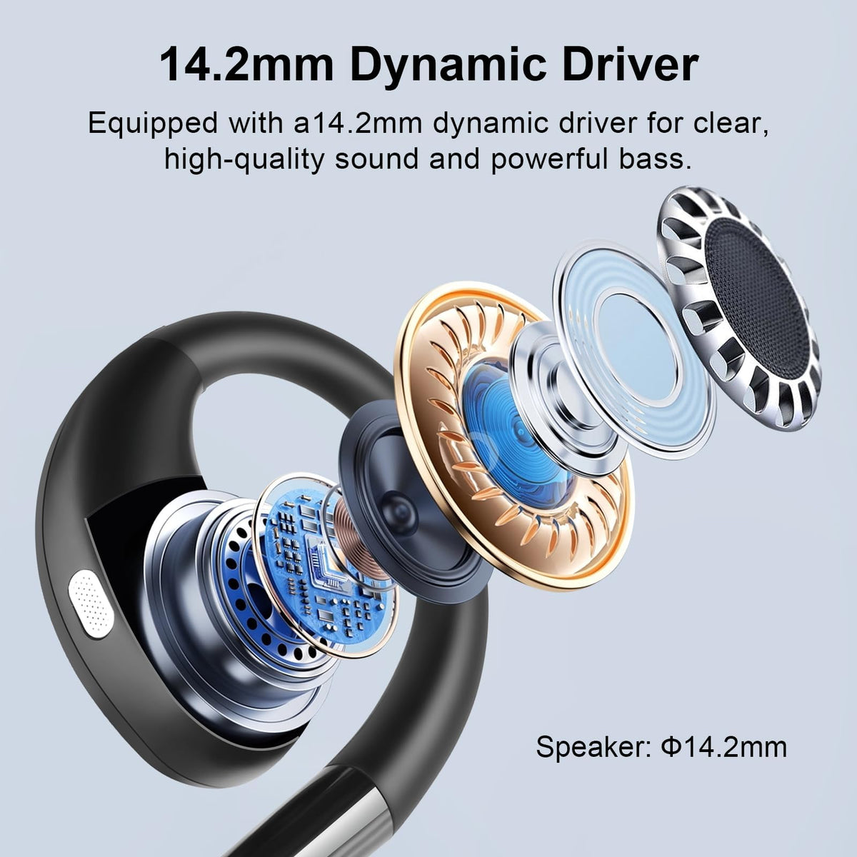 Auriculares Inalámbricos Psadhi Negro Conducción Ósea para Correr y Fitness IPX7 Impermeable