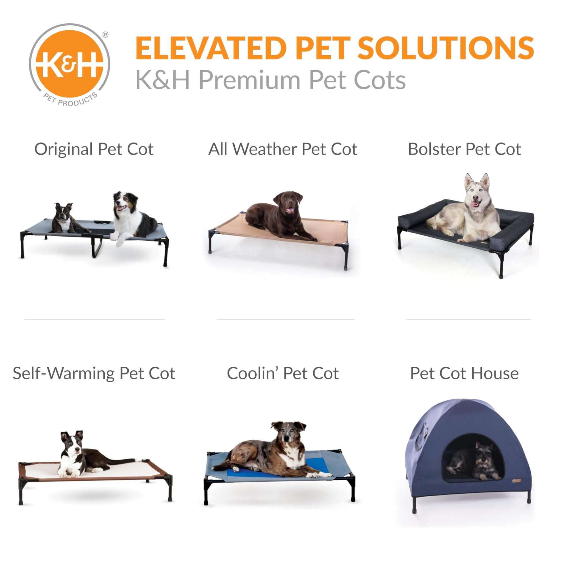 Cama Elevada para Mascotas K&H Pet Products Carbón Negro con Refuerzos Extraíbles Grande