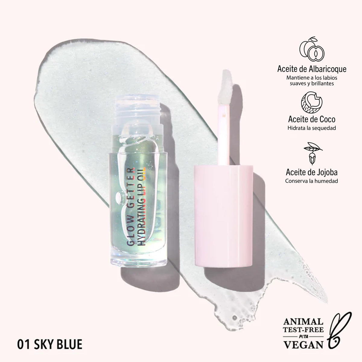 Glow Getter Hydrating Lip Oil (001, Sky Blue)