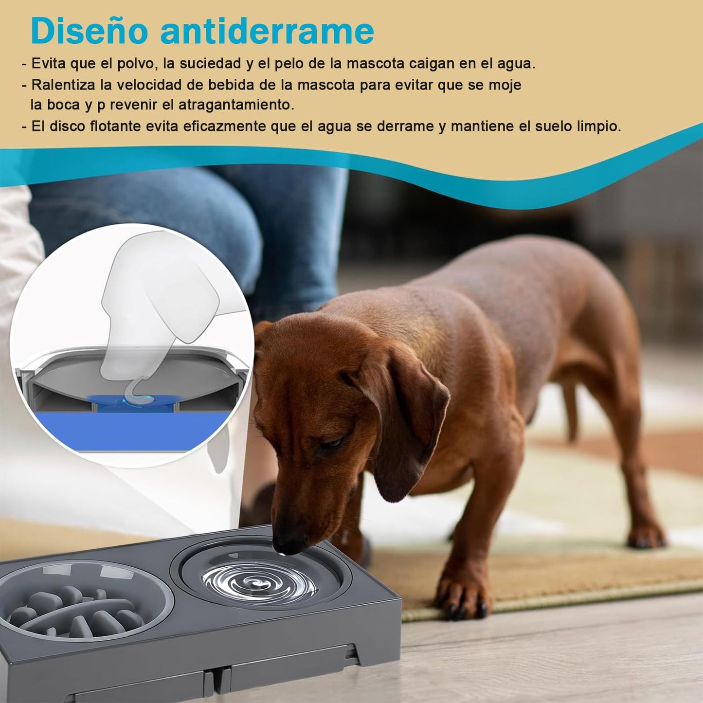Cuencos Elevados EKEJLI Negro para Perros Medianos y Grandes Ajustables y Portátiles