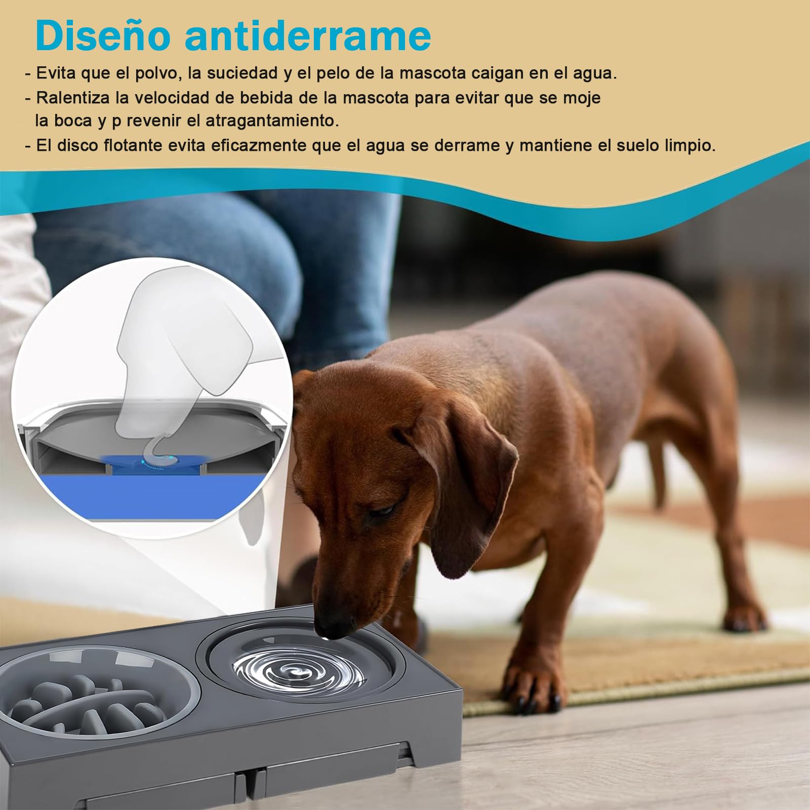 Cuencos Elevados EKEJLI Negro para Perros Medianos y Grandes Ajustables y Portátiles