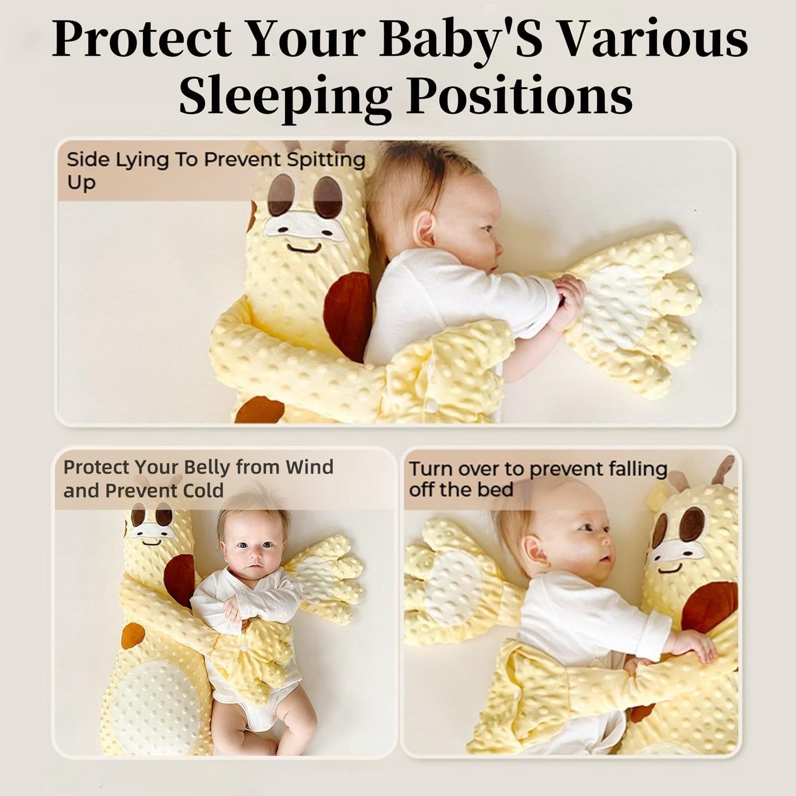 Baby Patter for Sleep, Baby Startle Prevention Sleep Aid Companion, Third Gear Adjustable Simulation of Mother's Automatic Palm Slapping Toddler Pillows, for Baby Butt Patter for Sleep 23in (Yellow)