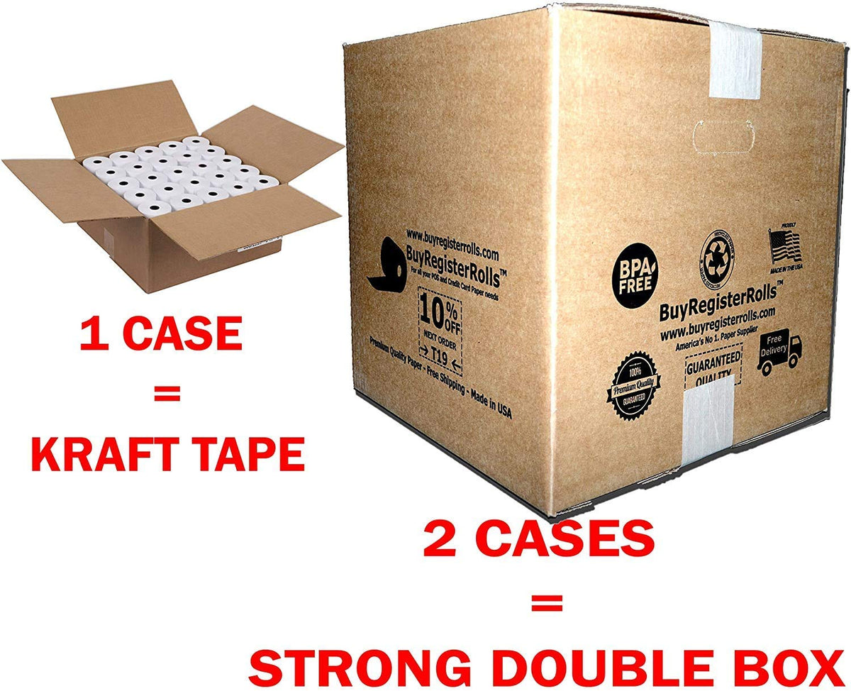 Rollos de Papel Térmico BuyRegisterRolls Blanco sin BPA para Registradoras y Terminales de Tarjeta de Crédito