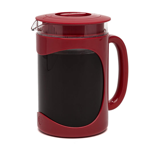 Cafetera Helada Primula Burke Roja con Mango de Agarre Cómodo y Jarra de Vidrio Duradera