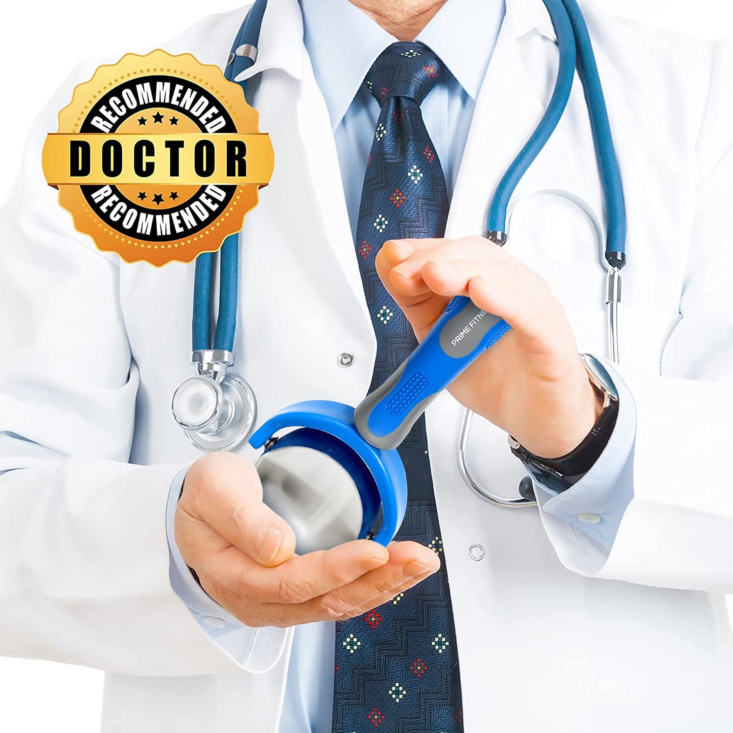 PRIME Fitness Bola de rodillo de masaje frío | Terapia fría | Barra criogénica | Alivia el dolor muscular (azul)