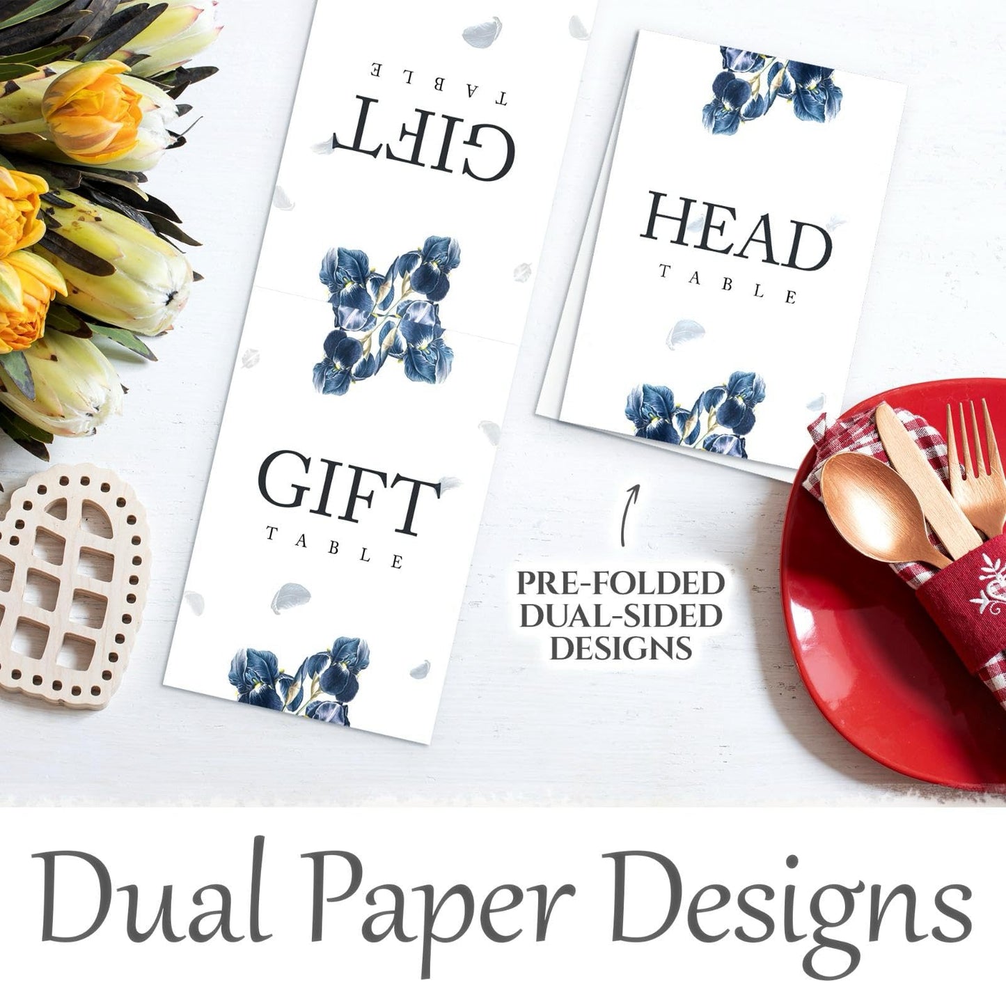 Números de Mesa Dobles 1-30 para Boda y Eventos Especiales 4x6 Pulgadas