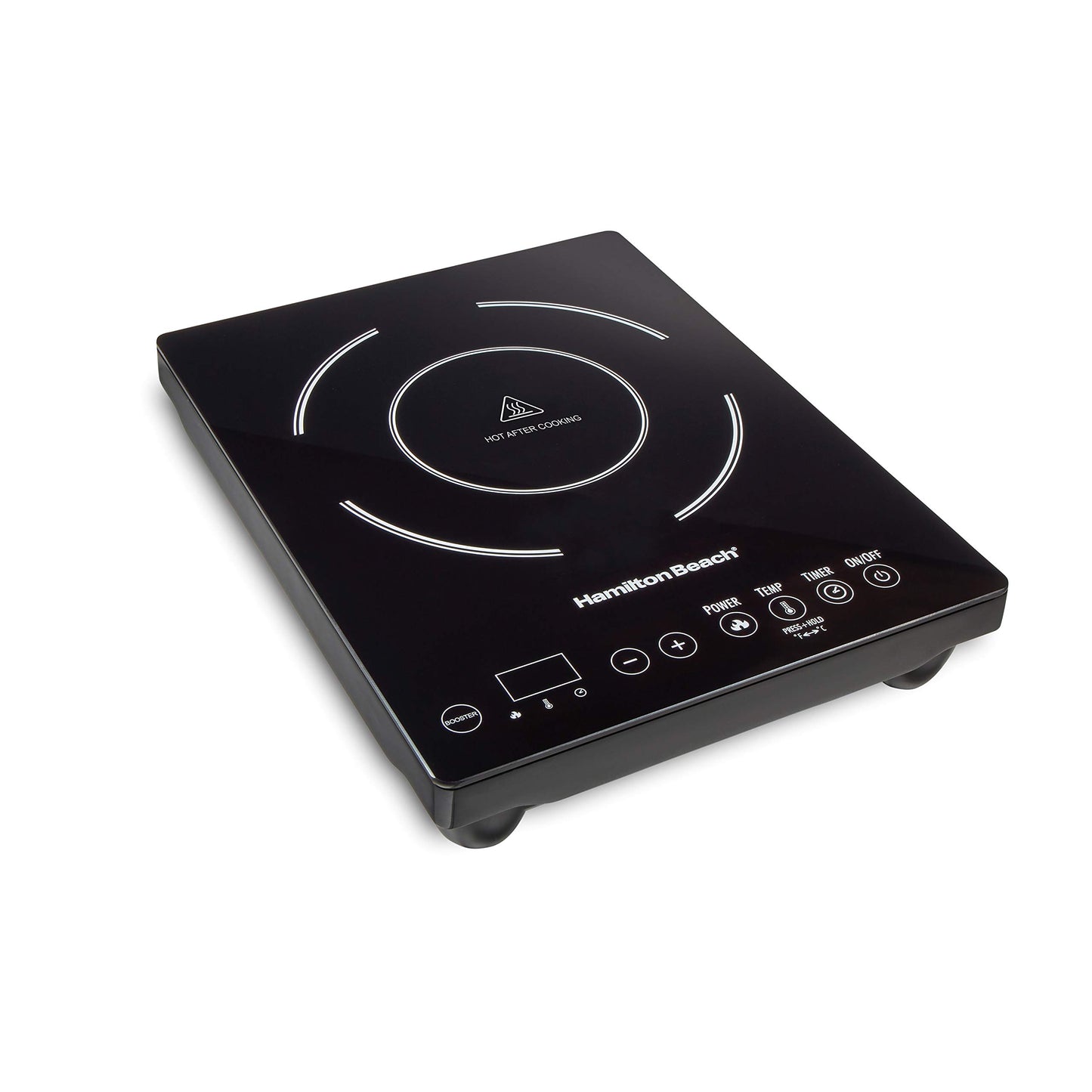 Hamilton Beach 34104 Single Induction 1800 watt Cooktop, Heats 40% faster, Versatile Pan Size (4"-10"), Black
