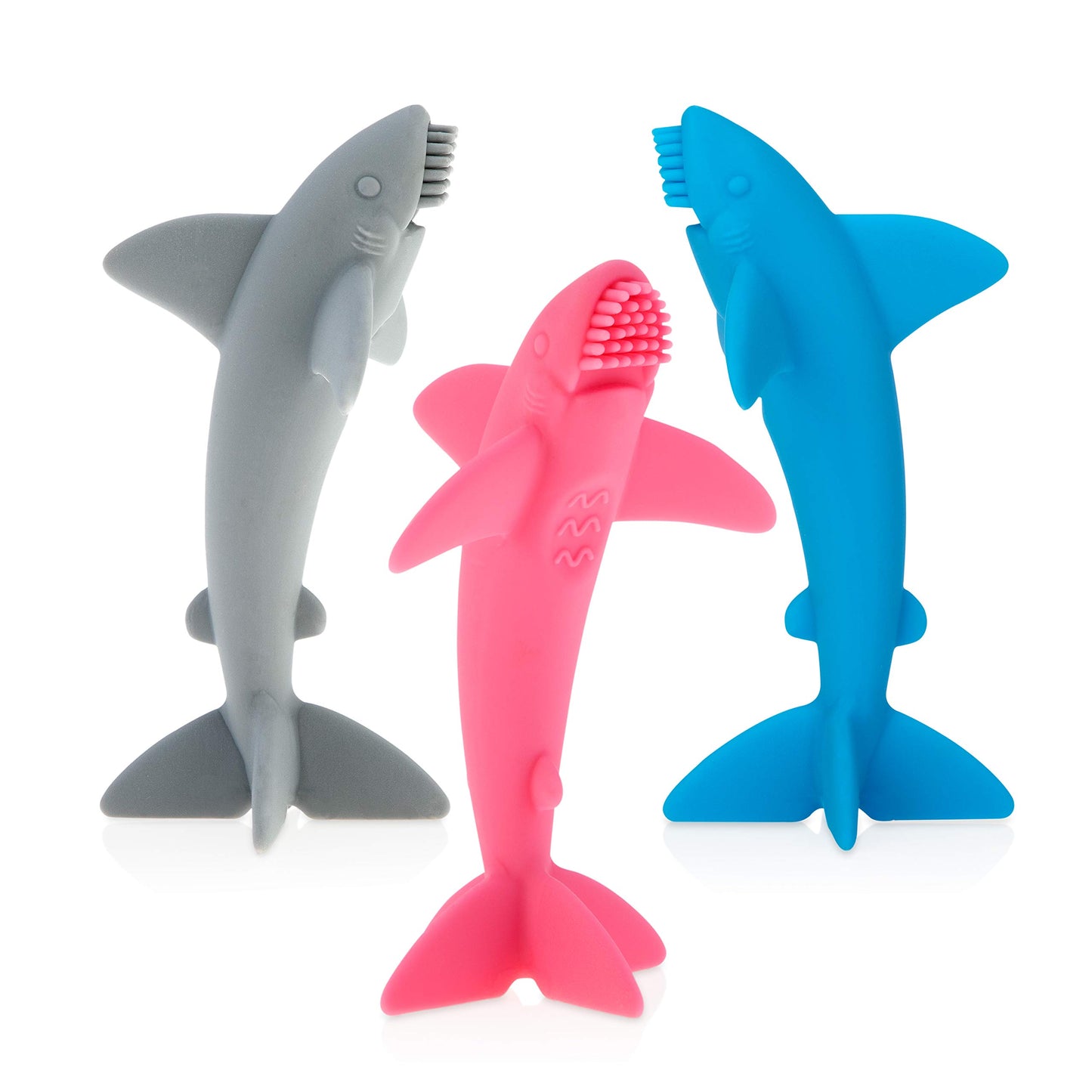 Cepillo Masajeador de Dientes Nuby Lil Shark Multicolor 5 Pulgadas