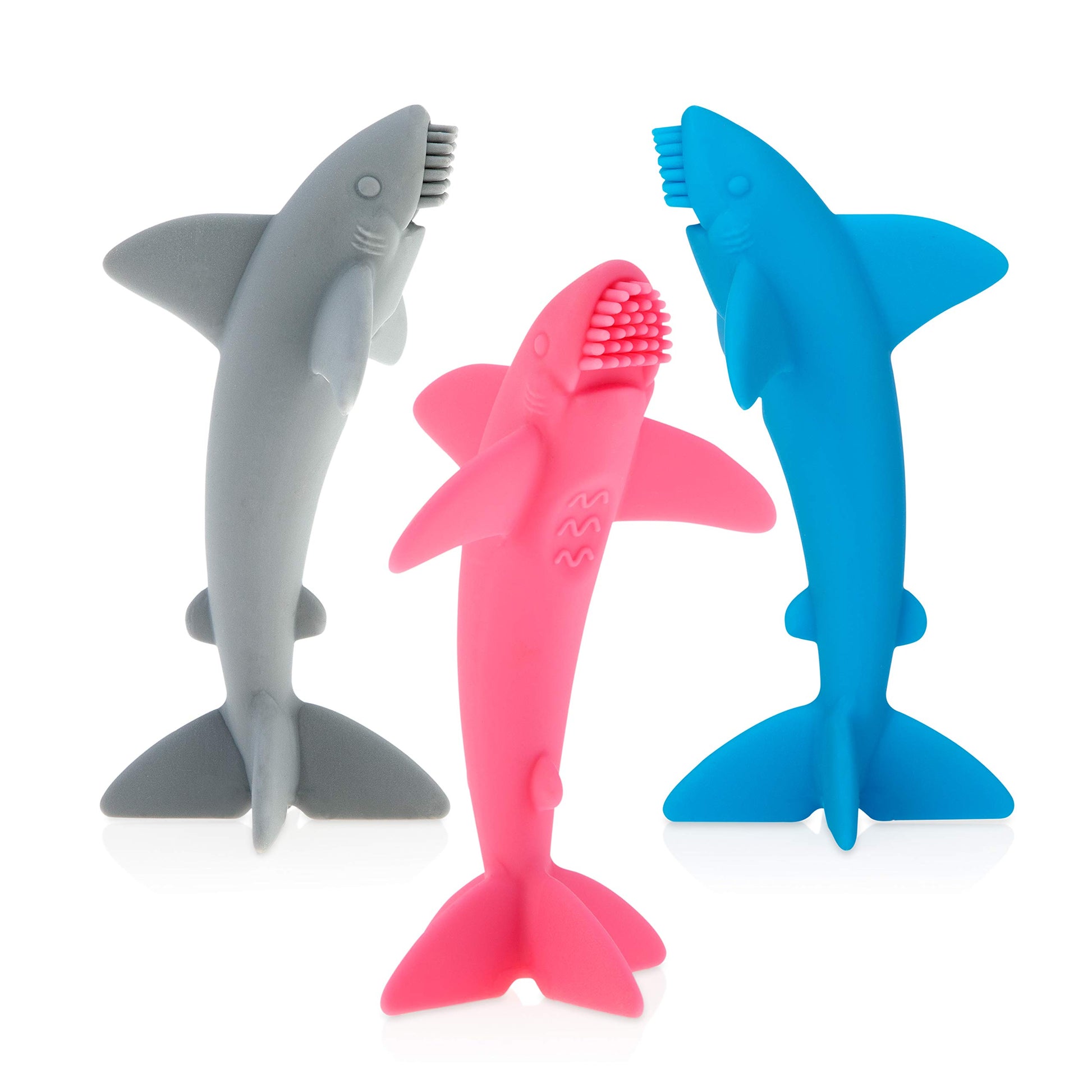Cepillo Masajeador de Dientes Nuby Lil Shark Multicolor 5 Pulgadas