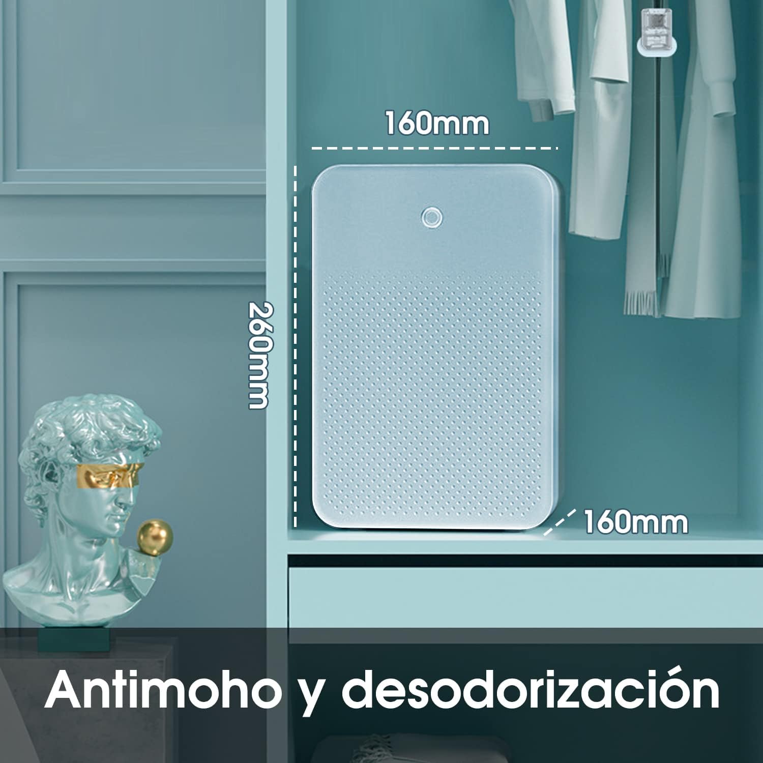 LSXD Deshumidificador Silencioso 1000 ml, Bajo Consumo de Energía, Portátil para Humedad y Molde en Hogar, Dormitorio, Baño, Closet y Oficina