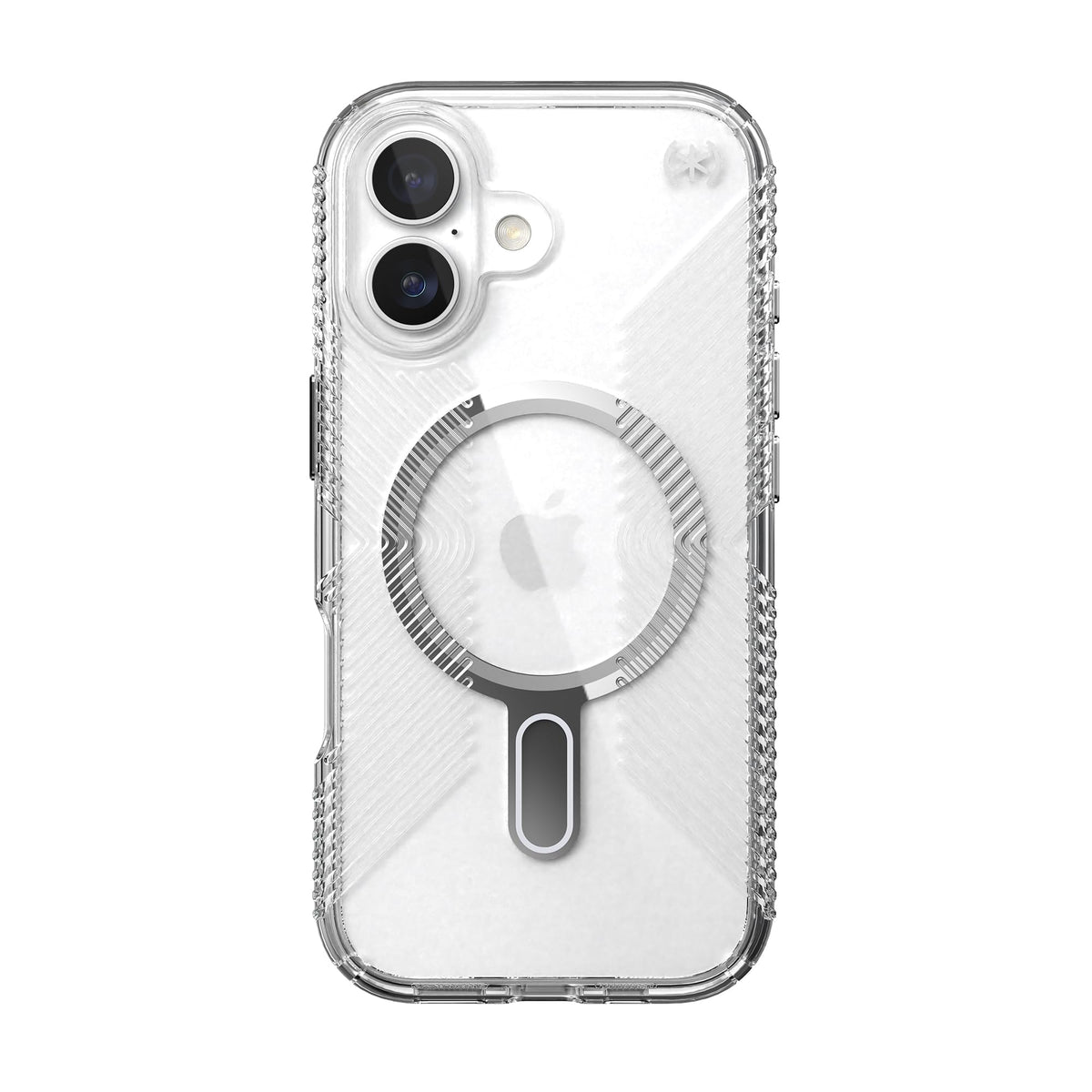 Funda Protectora Speck Presidio Transparente y Plateado con Clear Grip para iPhone 17