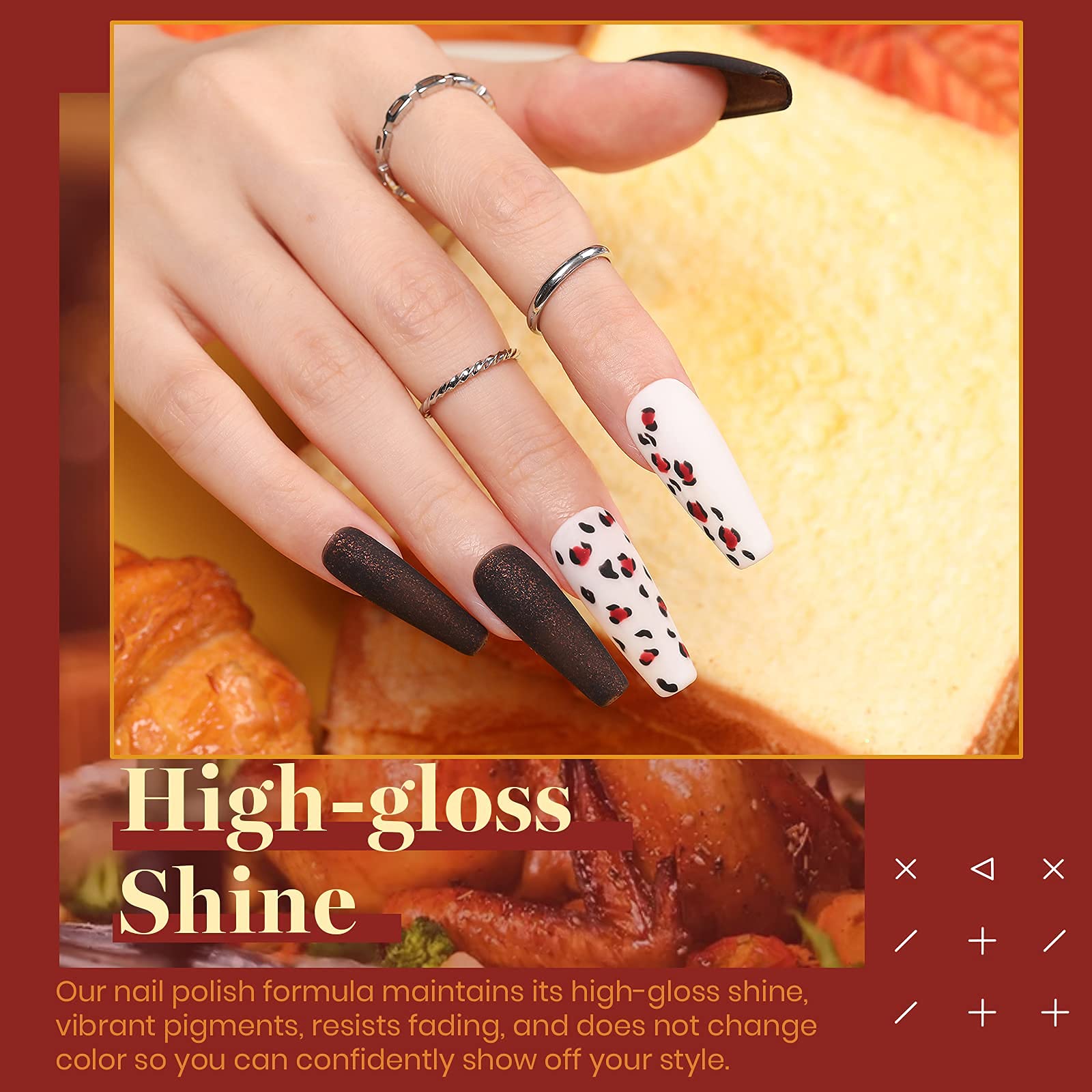 Beetles Esmalte de Uñas de Gel -Colección Cozy Campfire Otoño Invierno Naranja Amarillo Verde Juego de Esmalte de Uñas de Gel Soak Off LED Lámpara de Uñas Base Capa Superior Kit de Uñas de Gel Regalos Para Mujeres