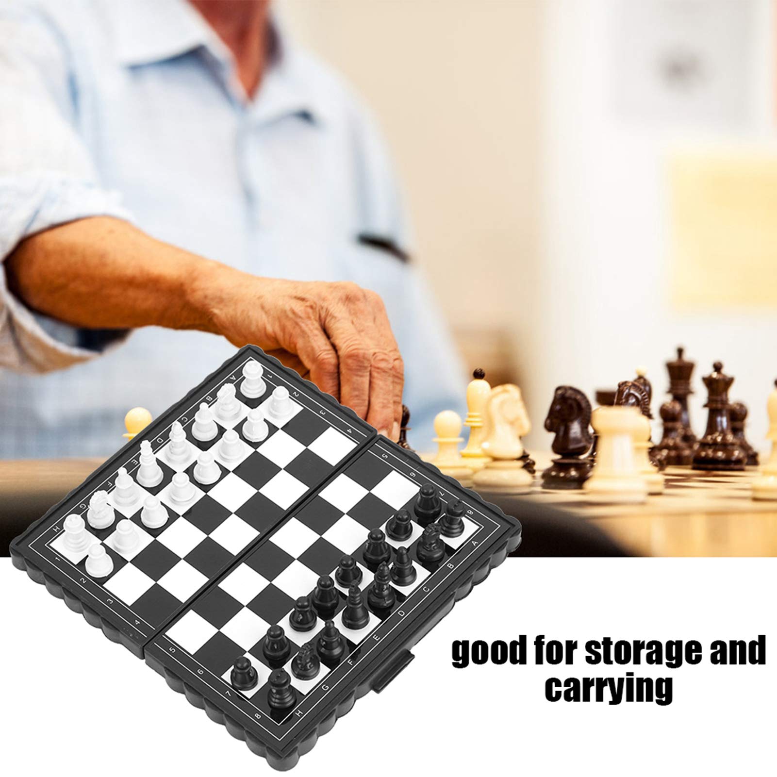 Keenso Vbestlife Chess Board Game: Chess Board Set, Magnetic, Portable, Folding, for All Ages, 2 Players