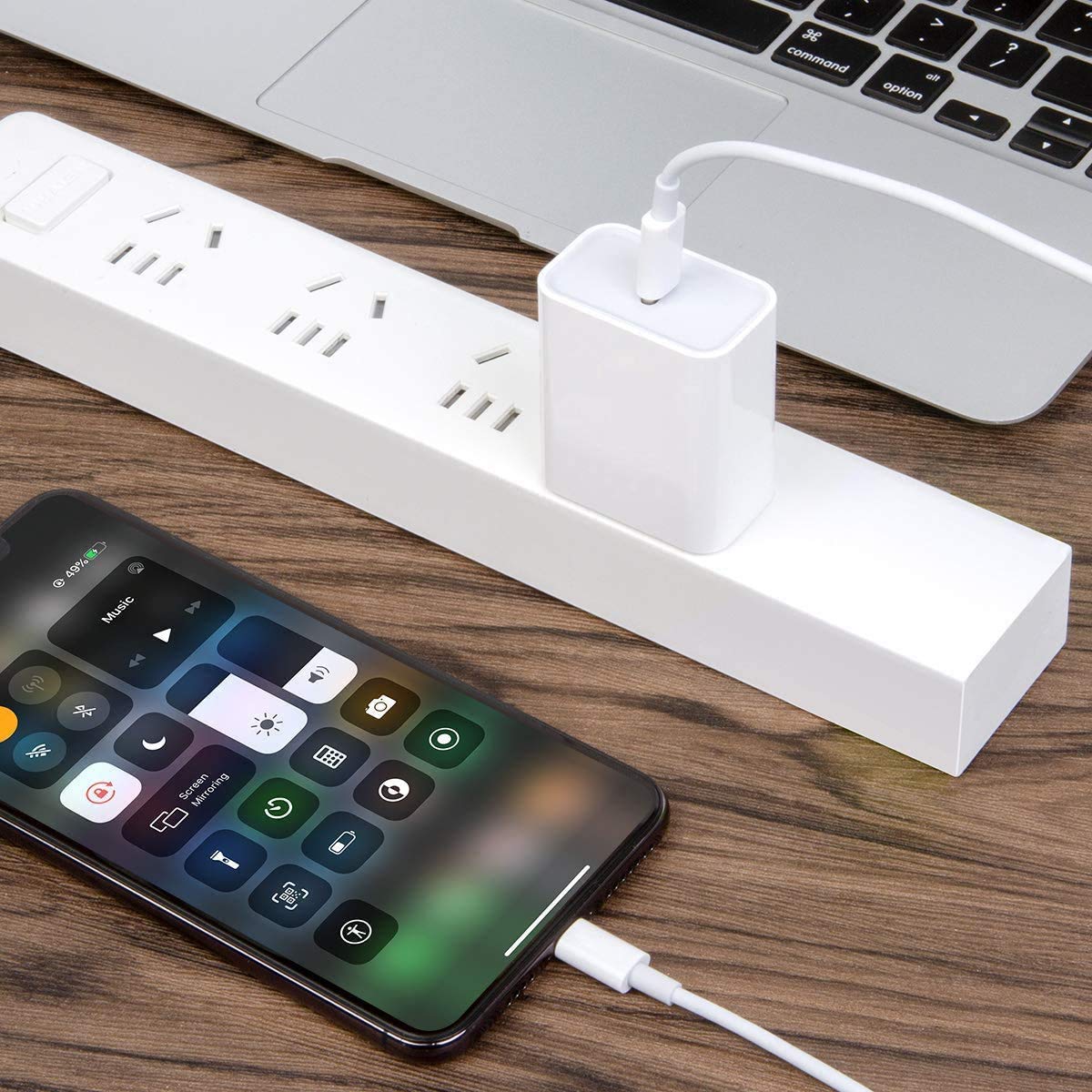 Cargador de Pared USB C Veetone Blanco 20W Compatible con iPhone, Samsung, Huawei y Más