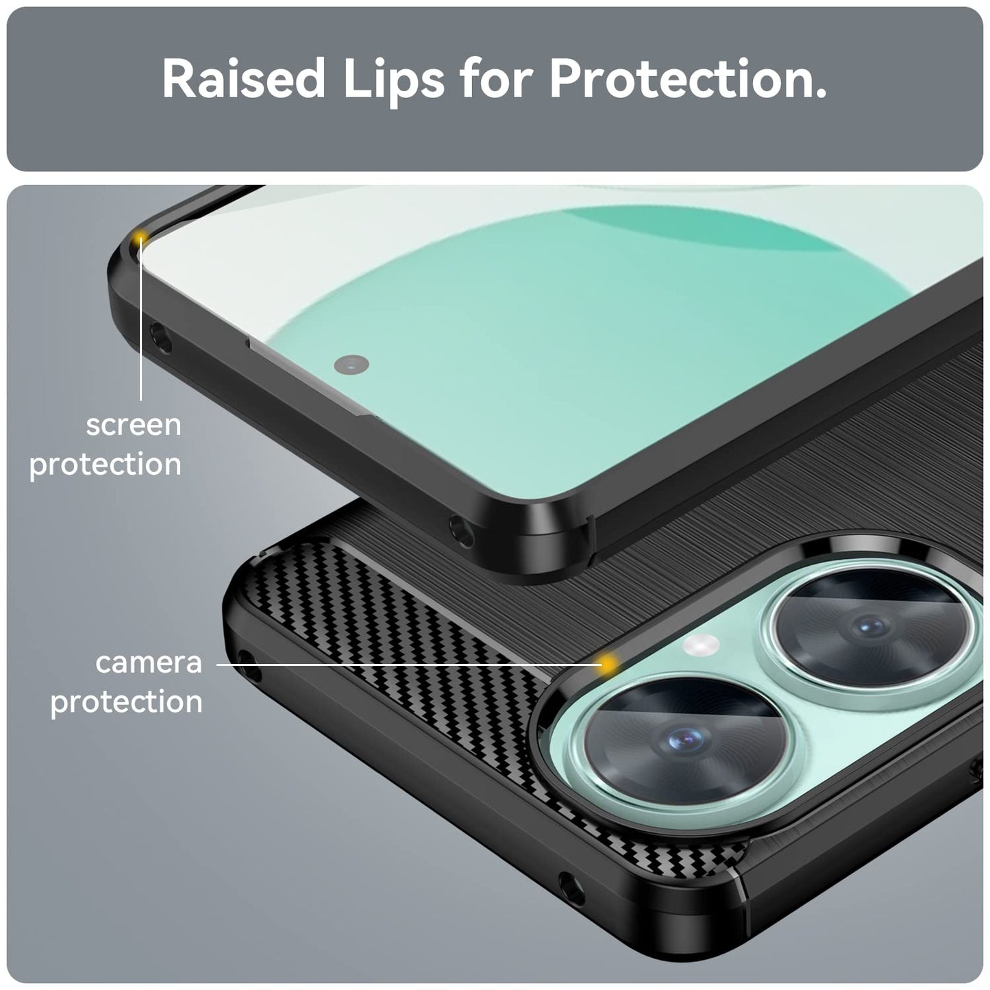 USDILU Case LS for Huawei Nova 11i Funda Uso Rudo Carcasa Protector TPU Suave Durable Silicón Flexible Cover Negro