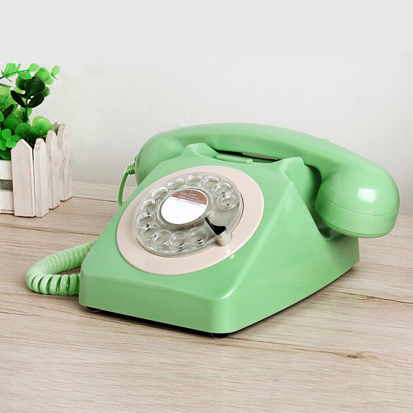 Benotek Teléfono, teléfono fijo con cable para el hogar, teléfono retro de moda antigua con teclado de esfera giratoria, teléfonos antiguos de moda antigua, regalo novedoso para decoración